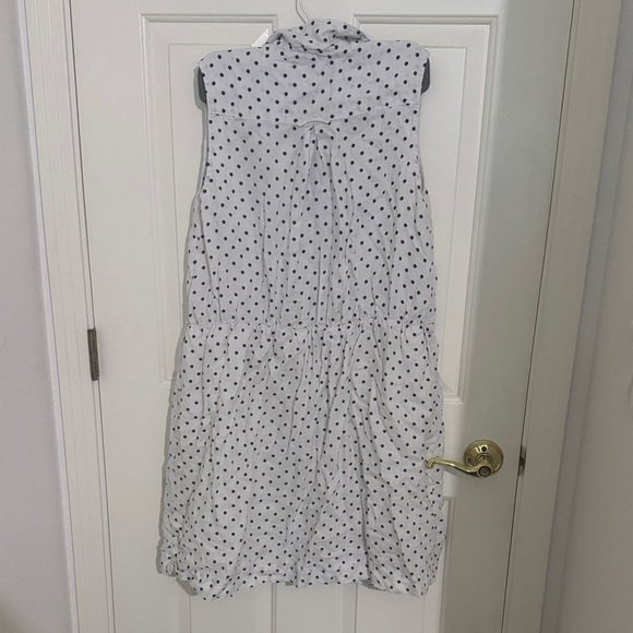 LOFT Linen Polka Dot Sleeveless Dress - Picture 4 of 5